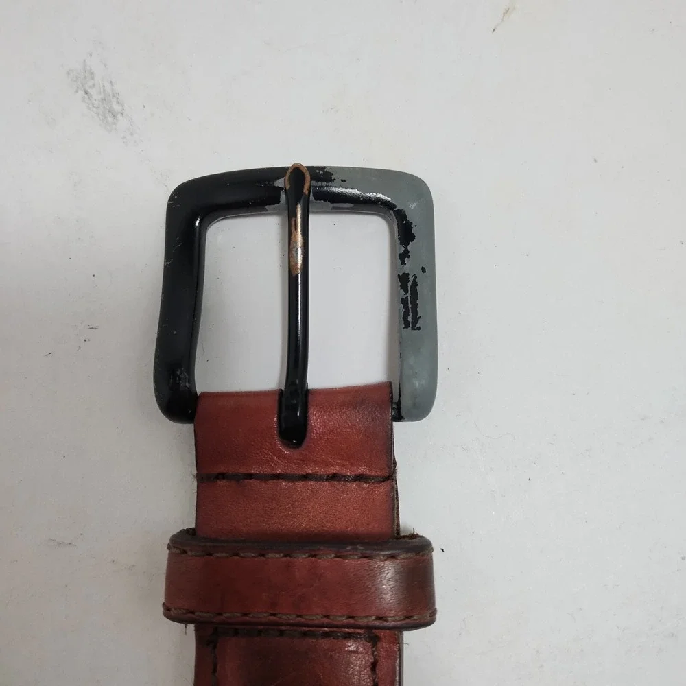 Men's Camo Brown Leather Belt  Size 38 Lined On Bonded Leather‎ Camouflage